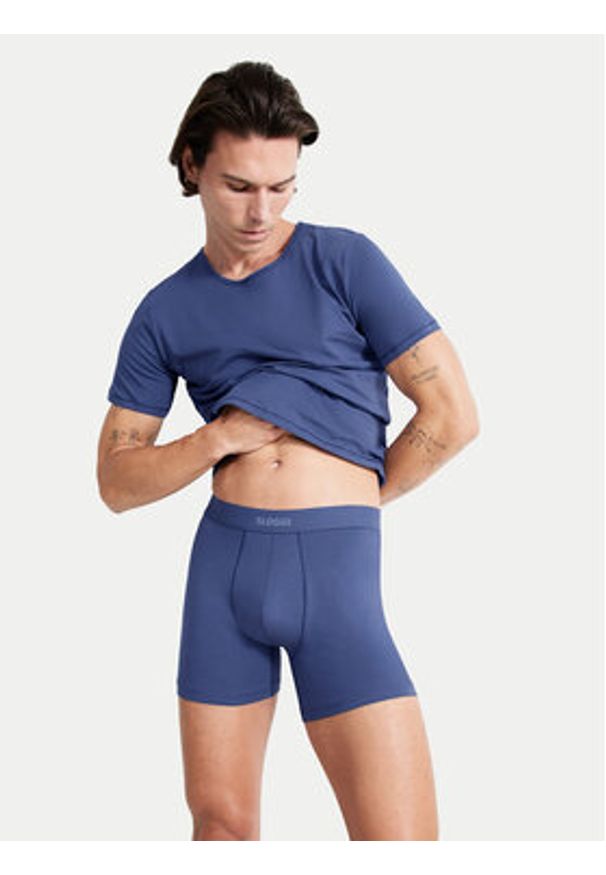 Sloggi Podkoszulek 10222373 Niebieski Slim Fit. Kolor: niebieski. Materiał: bawełna