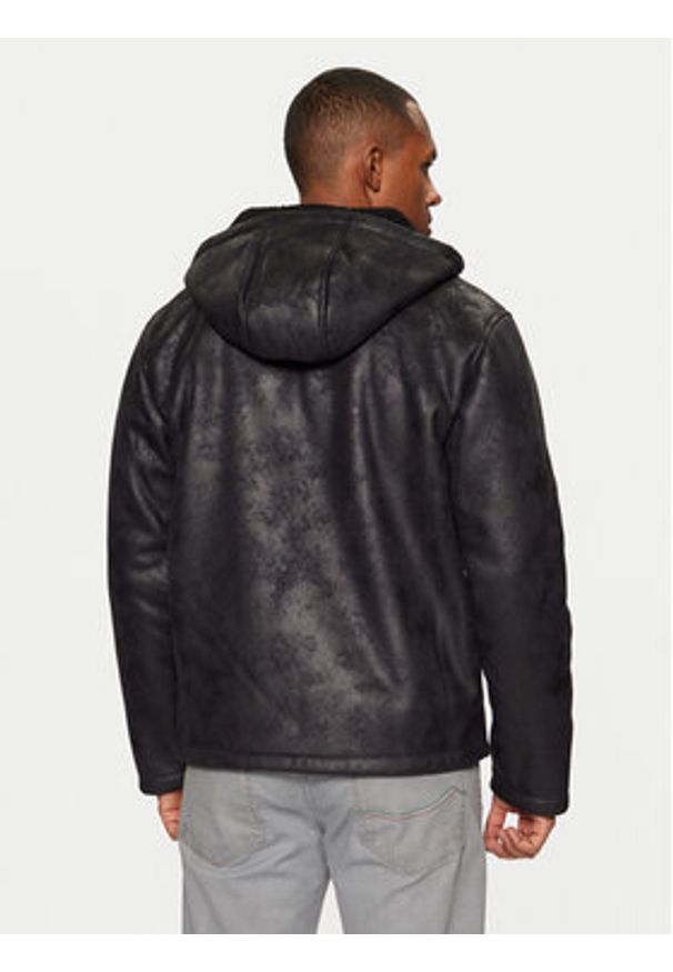 EA7 Emporio Armani Kurtka z imitacji skóry 6DPBA5 PN54Z 1200 Czarny Regular Fit. Kolor: czarny. Materiał: skóra