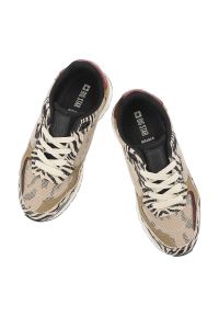 Big-Star - Sneakersy damskie Big Star, tekstylna siateczkowa cholewka zamszowe wstawki zwierzęcy wzór sznurowany fason gruba amortyzująca podeszwa, beżowe, TT27. Okazja: na co dzień. Zapięcie: sznurówki. Kolor: beżowy. Materiał: zamsz. Szerokość cholewki: normalna. Wzór: motyw zwierzęcy. Sport: turystyka piesza #2