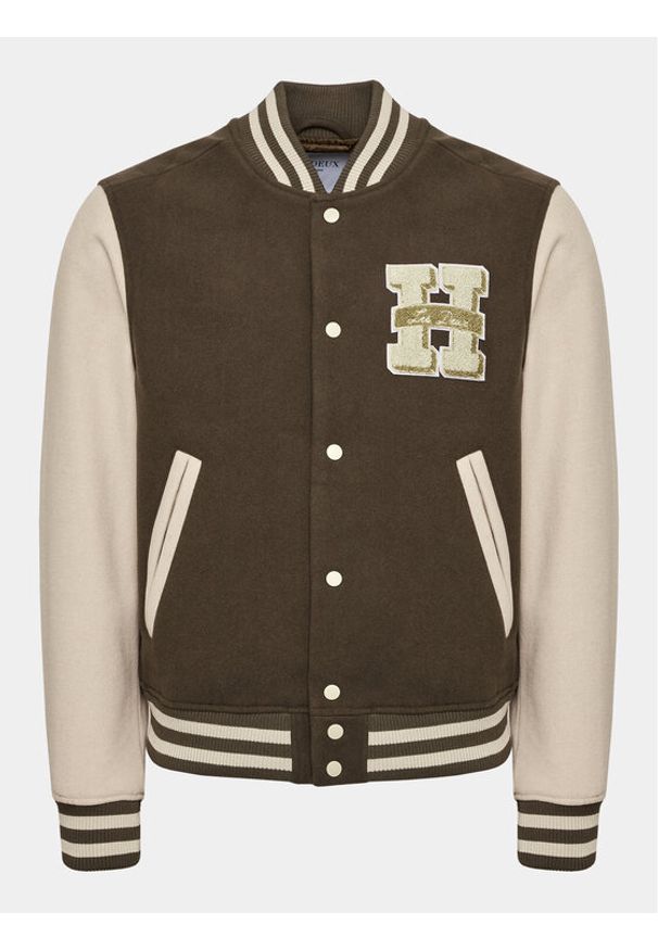 Les Deux Kurtka bomber Varsity LDM610070 Brązowy Regular Fit. Kolor: brązowy. Materiał: wełna