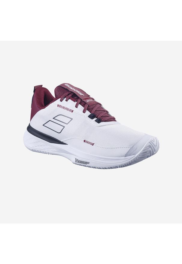 Buty tenisowe męskie Babolat SFX EVO na każdą nawierzchnię. Zapięcie: pasek. Kolor: czarny, czerwony, szary, wielokolorowy. Materiał: kauczuk. Szerokość cholewki: normalna. Wzór: paski. Sport: tenis