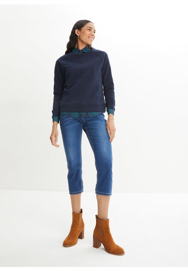 bonprix - Bluza dresowa. Kolor: niebieski. Materiał: poliester, dresówka