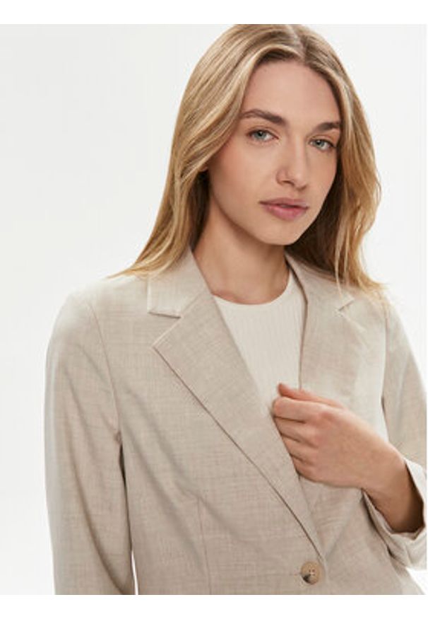 Vero Moda Marynarka Nancy 10304631 Beżowy Slim Fit. Kolor: beżowy. Materiał: syntetyk