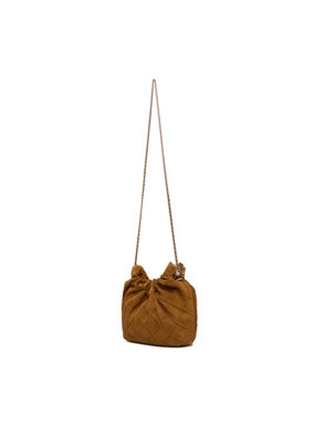 Tory Burch Torebka Fleming Suede Mini Hobo Bag 166066 Brązowy. Kolor: brązowy. Materiał: skórzane, zamszowe