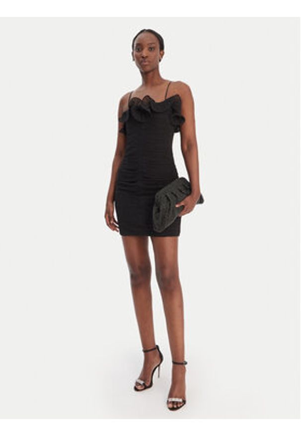 Guess Sukienka koktajlowa W6RK80 WI342 Czarny Classic Fit. Kolor: czarny. Materiał: syntetyk. Styl: wizytowy