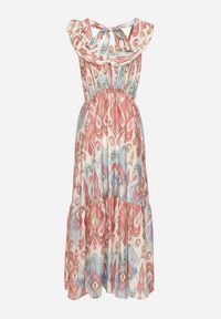 Born2be - Różowa Rozkloszowana Sukienka z Wiskozą Wiązana na Plecach w Print Boho Turielia. Okazja: na spacer. Kolor: różowy. Materiał: wiskoza. Długość rękawa: na ramiączkach. Wzór: nadruk. Sezon: lato. Styl: boho #6