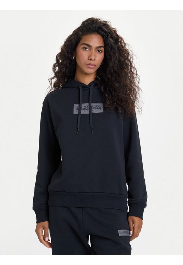 Napapijri Bluza B-Box NP0A4HYQ Czarny Regular Fit. Kolor: czarny. Materiał: bawełna