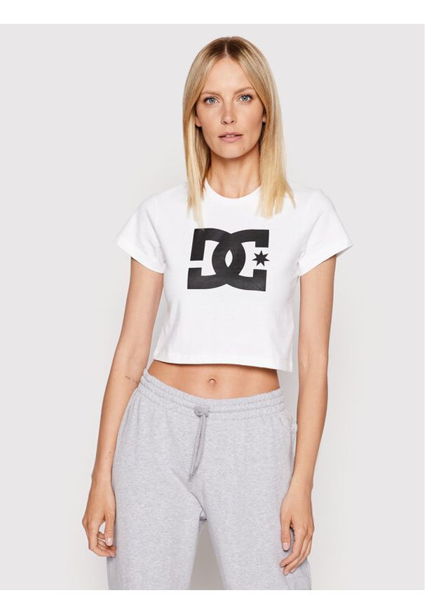 DC Shoes T-Shirt Star ADJZT03035 Biały Regular Fit. Kolor: biały. Materiał: bawełna