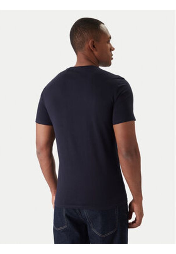 Guess T-Shirt M2YI71 I3Z14 Granatowy Slim Fit. Kolor: niebieski. Materiał: bawełna