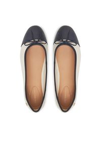 TOMMY HILFIGER - Tommy Hilfiger Baleriny Toe Cap Leather Ballerina FW0FW08759 Beżowy. Kolor: beżowy. Materiał: skóra #2