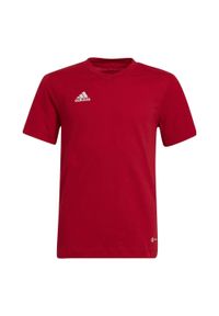 Adidas - Koszulka dla dzieci adidas Entrada 22 Tee. Kolor: czerwony. Materiał: bawełna. Sport: piłka nożna #1