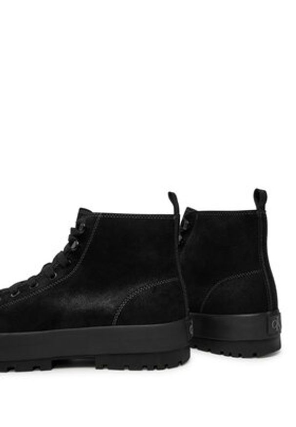Calvin Klein Jeans Trapery Lugged Hybrid High Laceup Auth YM0YM01092 Czarny. Kolor: czarny. Materiał: zamsz, skóra