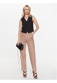 Guess Spodnie materiałowe Vanessa W3GB25 WFD40 Brązowy Relaxed Fit. Kolor: brązowy. Materiał: syntetyk, wiskoza #3