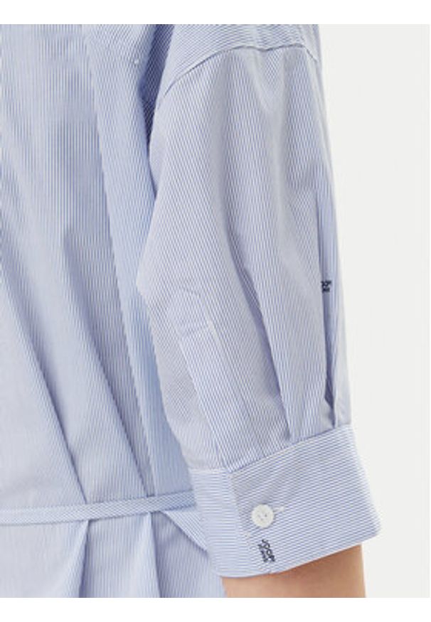 JOOP! Jeans Sukienka koszulowa Dua 30046173 Błękitny Relaxed Fit. Kolor: niebieski. Materiał: bawełna. Typ sukienki: koszulowe