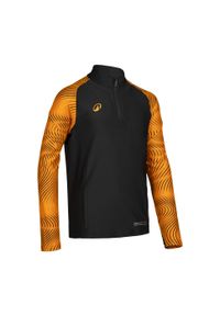 KIPSTA - Bluza piłkarska na krótki suwak dla dzieci Kipsta Viralto Wavy Club. Kolor: wielokolorowy, pomarańczowy, czarny. Materiał: materiał, poliester, elastan. Długość: krótkie. Sport: piłka nożna