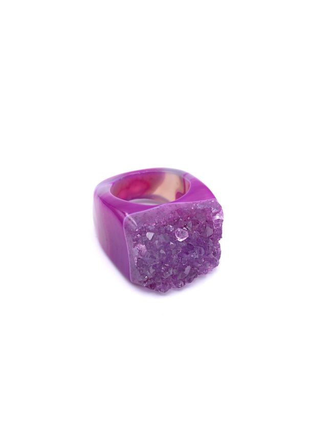 Brazi Druse Jewelry - Pierścionek Agat Druza Różowa rozmiar 15. Kolor: różowy. Kamień szlachetny: agat
