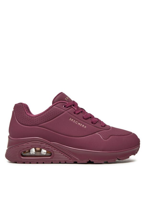 skechers - Skechers Sneakersy Uno Stand On Air 73690/PLUM Bordowy. Kolor: czerwony. Materiał: skóra