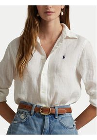 Polo Ralph Lauren Koszula 211970730001 Biały Classic Fit. Typ kołnierza: polo. Kolor: biały. Materiał: len #3