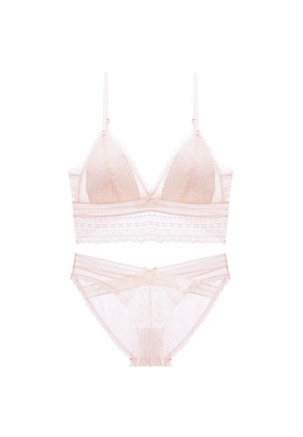 Intica - Koronkowy komplet bielizny z regulowanymi ramiączkami Nadya. Kolor: różowy. Materiał: koronka. Wzór: koronka