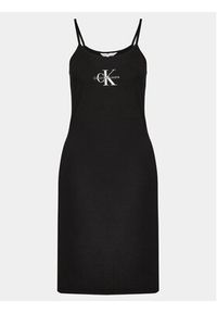 Calvin Klein Jeans Sukienka letnia Monologo J20J223420 Czarny Slim Fit. Kolor: czarny. Materiał: bawełna. Sezon: lato #3