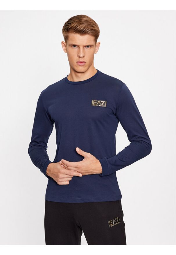 Longsleeve EA7 Emporio Armani. Kolor: niebieski. Długość rękawa: długi rękaw