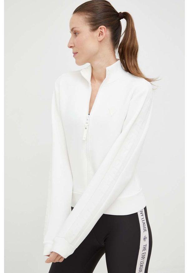 Guess bluza damska kolor biały gładka. Okazja: na co dzień. Kolor: biały. Materiał: materiał, wiskoza. Wzór: gładki. Styl: casual