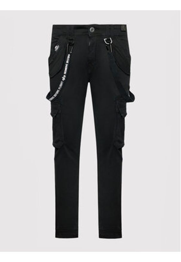 Alpha Industries Spodnie materiałowe Utility 128202 Czarny Slim Fit. Kolor: czarny. Materiał: materiał, bawełna
