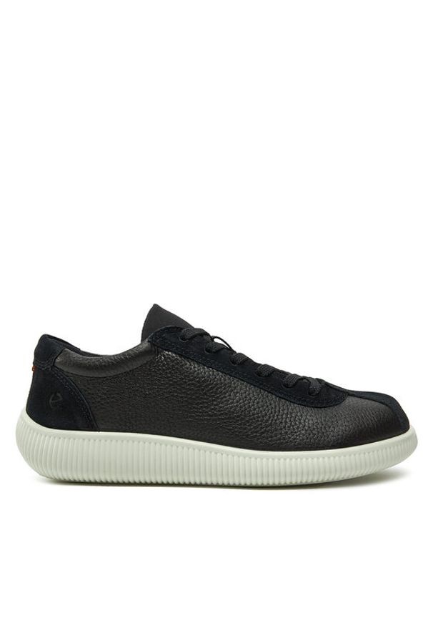 ecco - ECCO Sneakersy Soft Zero W 22025351052 Czarny. Kolor: czarny. Materiał: skóra, zamsz