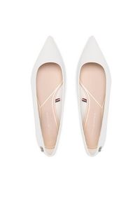 TOMMY HILFIGER - Tommy Hilfiger Baleriny Th Pointed FW0FW07242 Biały. Kolor: biały. Materiał: skóra #4