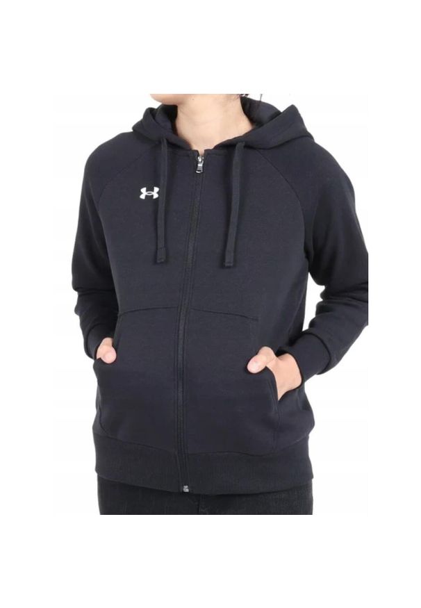 Under Armour - Bluza na co dzień Damska Under Armor Bawełniana Sportowa Zamek. Kolor: czarny. Materiał: bawełna