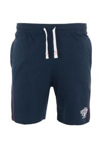 ZFOAM - Szorty męskie 100% bawełna – nad kolano, granatowe. Kolor: niebieski. Materiał: bawełna. Sport: turystyka piesza #1