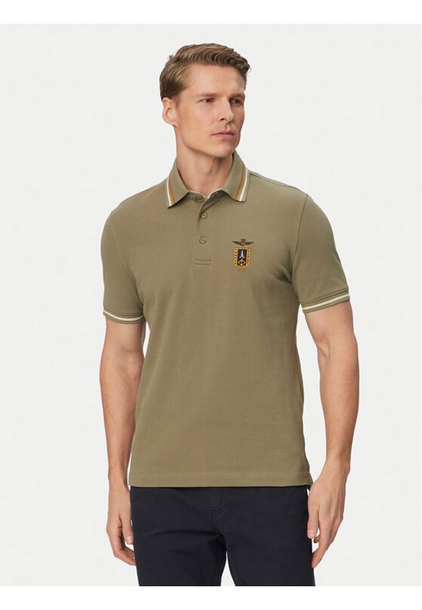 Aeronautica Militare Polo 261PO1914UP00403 Zielony Regular Fit. Typ kołnierza: polo. Kolor: zielony. Materiał: bawełna