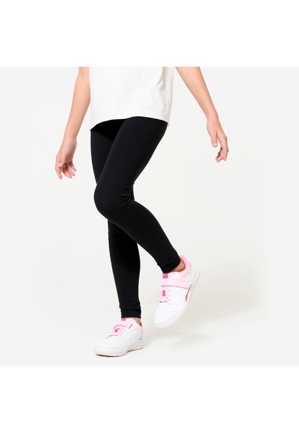 DOMYOS - Legginsy dziecięce Domyos. Kolor: czarny. Materiał: bawełna, materiał, elastan