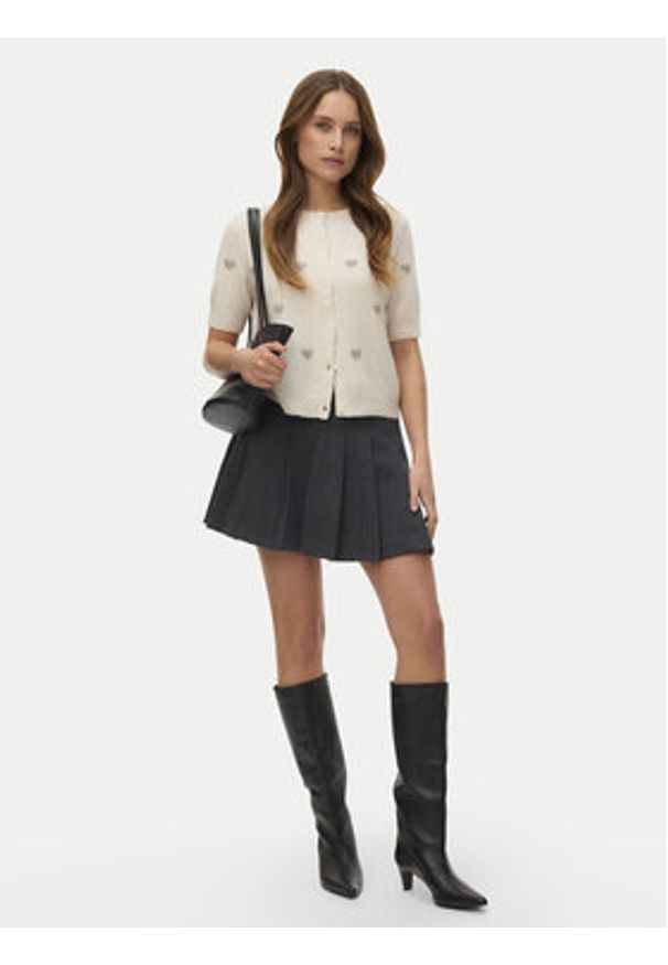 Vero Moda Kardigan Doffy 10330795 Beżowy Regular Fit. Kolor: beżowy. Materiał: syntetyk