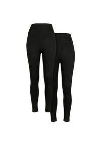 Urban Classics - Damskie Legginsy Z Wysokimi Stanami (zestaw 2 Sztuk). Stan: podwyższony. Kolor: czarny. Sport: turystyka piesza