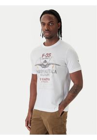 Aeronautica Militare T-Shirt 261TS2536UJ00641 Biały Regular Fit. Kolor: biały. Materiał: bawełna #1