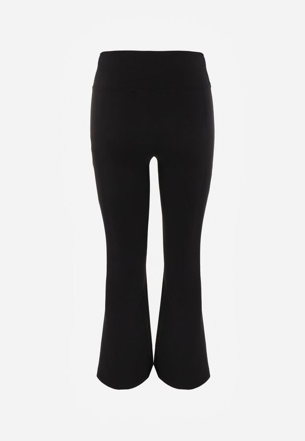 Renee - Czarne Kopertowe Legginsy Flare High Waist Azinore. Okazja: na co dzień. Stan: podwyższony. Kolor: czarny. Styl: casual