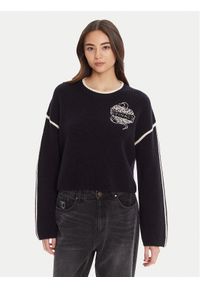 Pinko - PINKO Sweter Alicudi 105397 A2PK Granatowy Regular Fit. Kolor: niebieski. Materiał: wełna