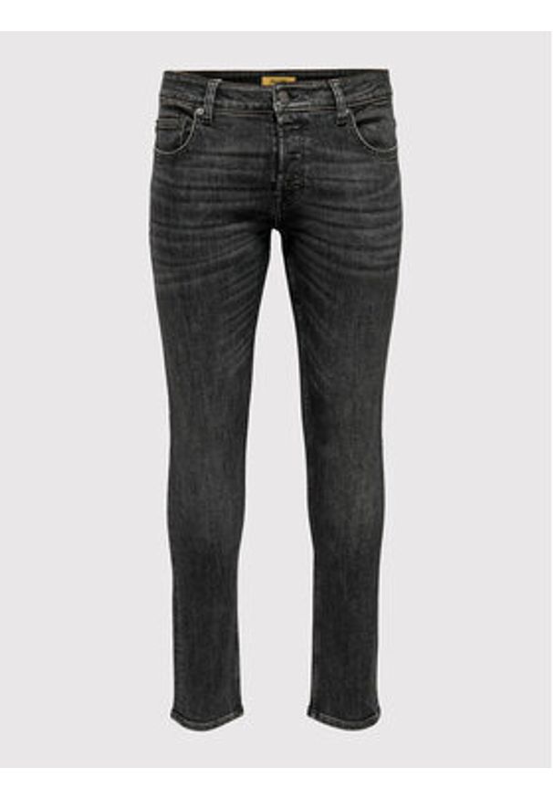 Only & Sons Jeansy Loom 22023145 Czarny Slim Fit. Kolor: czarny