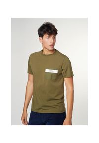 Ochnik - T-shirt męski. Kolor: zielony. Materiał: bawełna