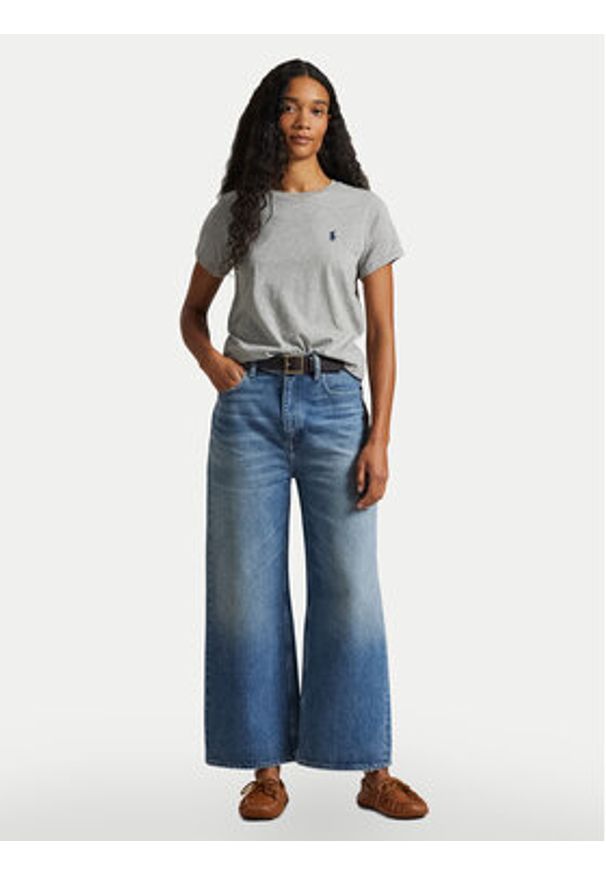 Polo Ralph Lauren T-Shirt 211898698008 Szary Regular Fit. Typ kołnierza: polo. Kolor: szary. Materiał: bawełna