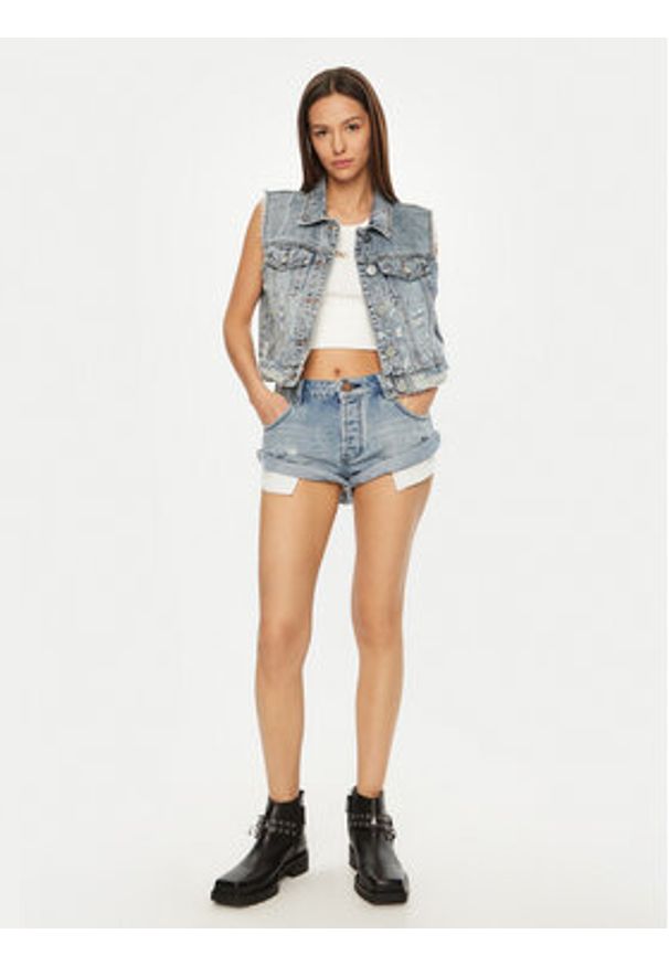 One Teaspoon Kamizelka 26832 Niebieski Regular Fit. Kolor: niebieski. Materiał: bawełna