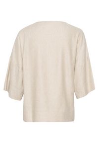 InWear T-Shirt Kei 30108223 Écru Loose Fit. Materiał: len, wiskoza