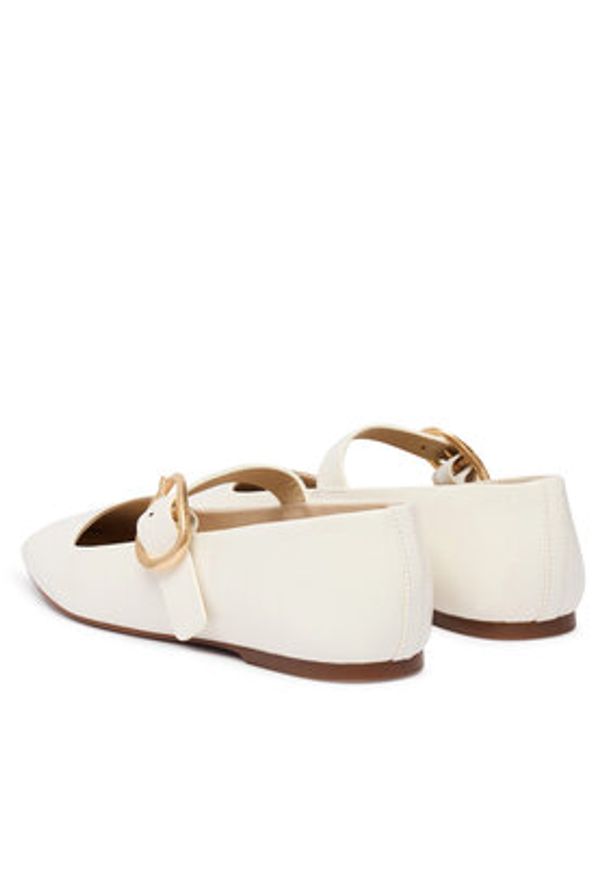 Calvin Klein Baleriny HW0HW03037 Biały. Kolor: biały. Materiał: skóra