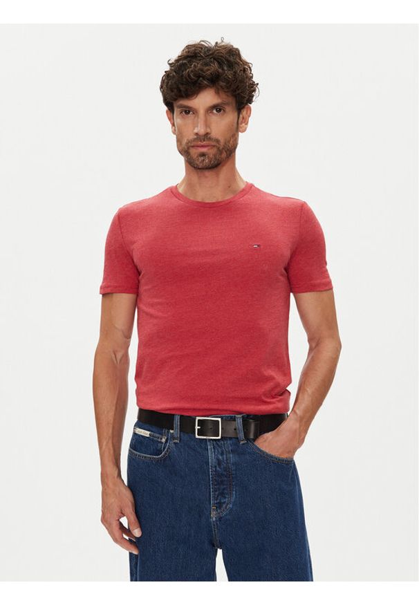 Tommy Jeans T-Shirt Jaspe DM0DM20363 Czerwony Slim Fit. Kolor: czerwony. Materiał: bawełna