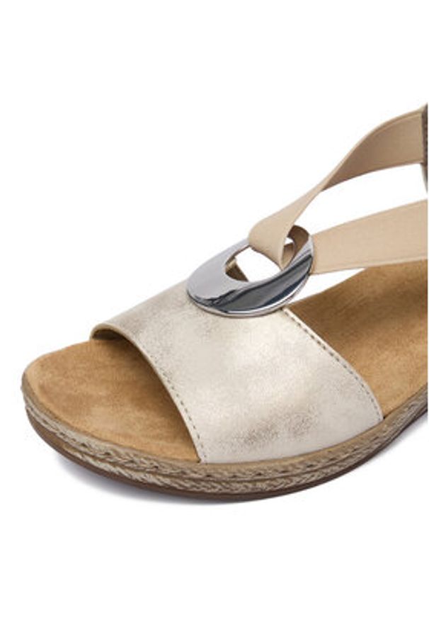 Rieker Sandały CEO-624H6-60 Beżowy. Kolor: beżowy. Materiał: skóra