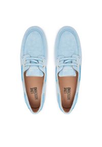 Love Moschino - LOVE MOSCHINO Mokasyny JA10101G1OIG0701 Niebieski jasny. Kolor: niebieski. Materiał: skóra, zamsz #4