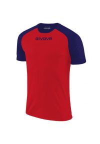 Givova - Koszulka Unisex Dla Dorosłych Capo Interlock. Kolor: czerwony, niebieski, wielokolorowy. Sport: turystyka piesza