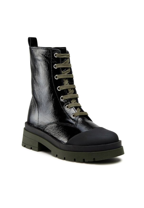 Sergio Bardi Trzewiki V003-SB Czarny. Kolor: czarny. Materiał: lakier, skóra