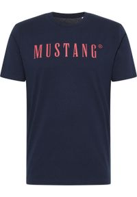 Mustang - MUSTANG Style Alex C LOGO Tee MĘSKI T-SHIRT KOSZULKA NADRUK LOGO BLUE NIGHTS 1013221 4085. Wzór: nadruk #3